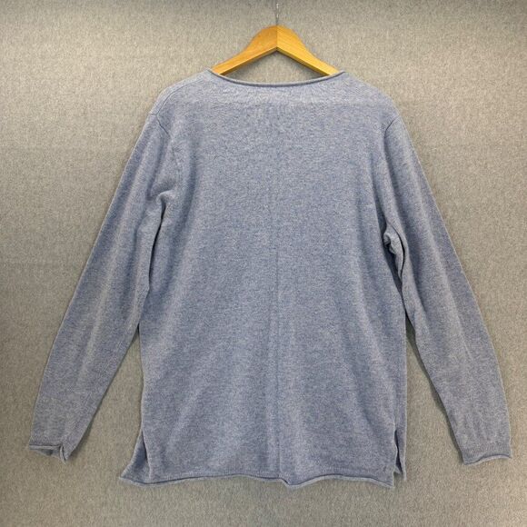 J.Crew Women's Large V-Neck Sweater Soft Cotton Wool Blend Carolina Blue Knit - Picture 6 of 14